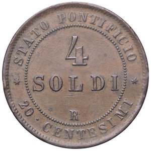 reverse: ZECCHE ITALIANE - ROMA - Pio IX (1866-1870) - 4 Soldi 1866 A. XXI Pag. 590; Mont. 399  CU. BB+