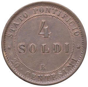 reverse: ZECCHE ITALIANE - ROMA - Pio IX (1866-1870) - 4 Soldi 1868 A. XXIII Pag. 594; Mont. 403  CU. BB+