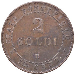 reverse: ZECCHE ITALIANE - ROMA - Pio IX (1866-1870) - 2 Soldi 1866 A. XXI Pag. 598a; Mont. 407  CU. BB+