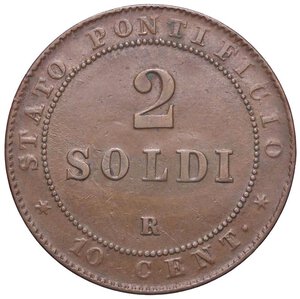 reverse: ZECCHE ITALIANE - ROMA - Pio IX (1866-1870) - 2 Soldi 1867 A. XXI Pag. 599; Mont. 408  CU. BB+