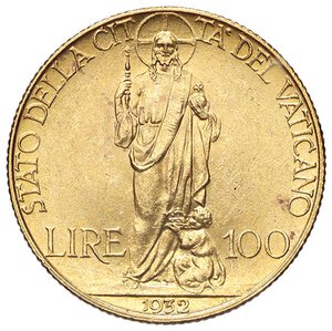 reverse: ZECCHE ITALIANE - ROMA - Pio XI (1922-1939) - 100 Lire 1932 Pag. 615; Mont. 424 R (AU g. 8,81). qFDC