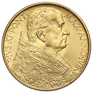 obverse: ZECCHE ITALIANE - ROMA - Pio XI (1922-1939) - 100 Lire 1933-34 Pag. 616; Mont. 425  (AU g. 8,8). qFDC