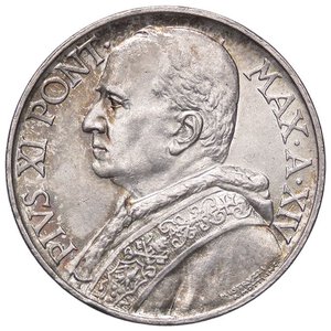 obverse: ZECCHE ITALIANE - ROMA - Pio XI (1922-1939) - 10 Lire 1935 Pag. 628; Mont. 437  AG. qFDC/SPL+