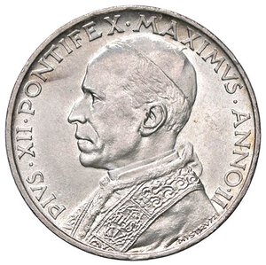 obverse: ZECCHE ITALIANE - ROMA - Pio XII (1939-1958) - 5 Lire 1940 A. II Pag. 755; Mont. 558  AG  Colpetto al ciglio. qFDC/FDC