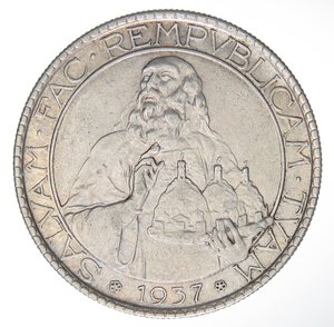 obverse: ZECCHE ITALIANE - SAN MARINO - Vecchia monetazione  - 20 Lire 1937 Pag. 379; Mont. 26 R AG. SPL/qSPL