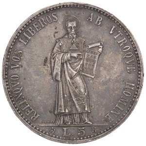 reverse: ZECCHE ITALIANE - SAN MARINO - Vecchia monetazione  - 5 Lire 1898 Pag. 357; Mont. 1 R AG. BB-SPL