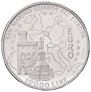 reverse: ZECCHE ITALIANE - SAN MARINO - Nuova monetazione (1972) - 10.000 Lire 1996 - Verso il Duemila   AG. FS