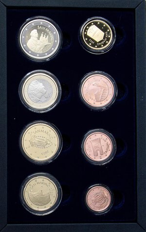 obverse: ZECCHE ITALIANE - SAN MARINO - Monetazione Euro  - Serie 2023    Confezione da 10 pezzi. FS