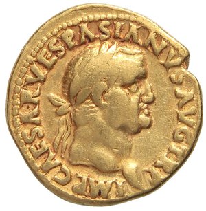 obverse: ROMANE IMPERIALI - Vespasiano (69-79) - Aureo C. 92 (40 Fr.); RIC 1108  (AU g. 7,26). qBB