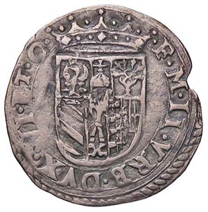 obverse: ZECCHE ITALIANE - URBINO - Francesco Maria II della Rovere (1574-1624) - Grosso CNI 9; Cav. 222  (AG g. 1,09)modulo stretto. qBB