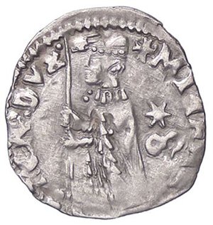 obverse: ZECCHE ITALIANE - VENEZIA - Michele Steno (1400-1413) - Soldino Pao. 3  (AG g. 0,35). qSPL