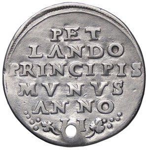 reverse: ZECCHE ITALIANE - VENEZIA - Pietro Lando (1539-1545) - Osella 1540 A. II Pao. 20 R (AG g. 9,02) Foro. meglio di MB