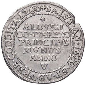 reverse: ZECCHE ITALIANE - VENEZIA - Alvise Contarini (1676-1684) - Osella 1680 A. V Pao. 163  (AG g. 9,39) Da montatura abilmente rimossa. qBB