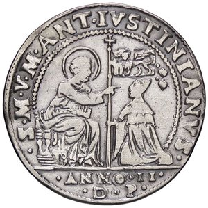 obverse: ZECCHE ITALIANE - VENEZIA - Marc Antonio Giustinian (1684-1688) - Osella 1685 A. II Pao. 168 R (AG g. 9,14) Foro otturato. qBB