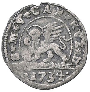 reverse: ZECCHE ITALIANE - VENEZIA - Carlo Ruzzini (1732-1735) - 5 Soldi 1734 Pao. 17 R AG. meglio di MB