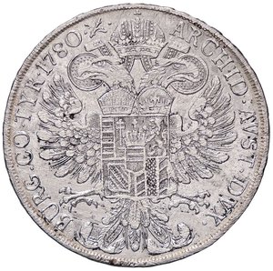 reverse: ZECCHE ITALIANE - VENEZIA - Maria Teresa d Asburgo (1740-1780) - Tallero per il Levante 1780 Hafner 42 RR AG R/AUST DVX Abilmente lavata. qBB/BB