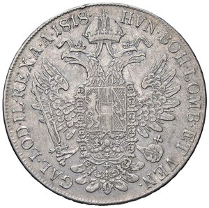 reverse: ZECCHE ITALIANE - VENEZIA - Francesco I d Asburgo-Lorena (1815-1835) - Tallero di convenzione 1818 Pag. 49; Mont. 102  AG. qBB/BB