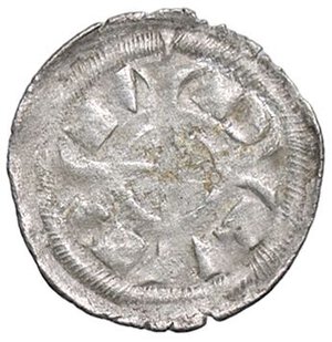 reverse: ZECCHE ITALIANE - VERONA - Federico II di Svevia (1218-1250) - Denaro piccolo scodellato Biaggi 2969 NC (MI g. 0,28). BB