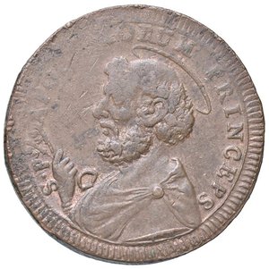 obverse: ZECCHE ITALIANE - VITERBO - Pio VI (1775-1799) - Sampietrino 1796 Munt. 425/6 R CU. BB