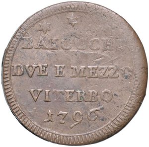 reverse: ZECCHE ITALIANE - VITERBO - Pio VI (1775-1799) - Sampietrino 1796 Munt. 425/6 R CU. BB