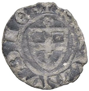 obverse: SAVOIA - Amedeo VI il Conte Verde (1343-1383) - Forte nero MIR 88c R (MI g. 0,63). meglio di MB