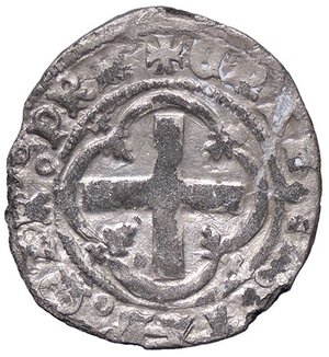 reverse: SAVOIA - Amedeo VIII Duca (1416-1440) - Mezzo grosso MIR 139 NC (AG g. 1,15) Frattura di conio. BB