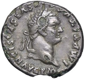 obverse: ROMANE IMPERIALI - Domiziano (81-96) - Denario   (AG g. 2,43) Suberato. BB