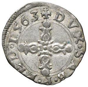 reverse: SAVOIA - Emanuele Filiberto (1553-1580) - Soldo 1563 Chambery MIR 533  MI. qSPL