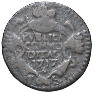 reverse: SAVOIA - Vittorio Amedeo II (secondo periodo, 1680-1730) - Grano 1717 (Palermo) MIR 901j NC CU Sigle TS grandi. BB