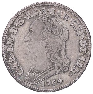 obverse: SAVOIA - Carlo Emanuele III (1730-1773) - Quarto di scudo 1764 Mont. 200  AG. MB-BB