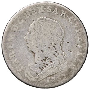 obverse: SAVOIA - Carlo Emanuele III (1730-1773) - Ottavo di scudo 1757 Mont. 211 RR AG. qMB/qBB