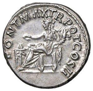 reverse: ROMANE IMPERIALI - Traiano (98-117) - Denario C. 302; RIC 12  (AG g. 3,36) Colpo sul collo. qSPL/SPL