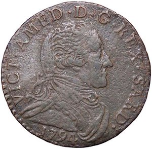 obverse: SAVOIA - Vittorio Amedeo III (1773-1796) - 5 Soldi 1794 Mont. 389  CU. BB