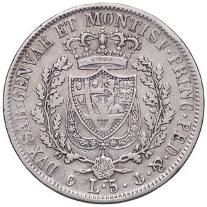 reverse: SAVOIA - Carlo Felice (1821-1831) - 5 Lire 1828 G Pag. 74; Mont. 66  AG. qBB