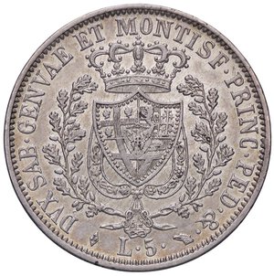 reverse: SAVOIA - Carlo Felice (1821-1831) - 5 Lire 1828 T Pag. 75; Mont. 65  AG. qSPL