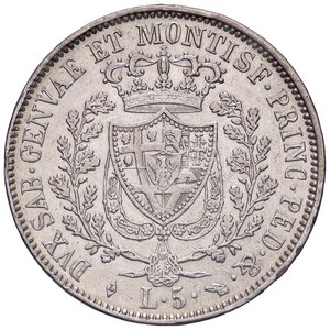 reverse: SAVOIA - Carlo Felice (1821-1831) - 5 Lire 1829 T Pag. 77; Mont. 67  AG  Tracce di pulitura. BB+