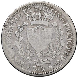 reverse: SAVOIA - Carlo Felice (1821-1831) - 2 Lire 1826 T Pag. 86; Mont. 77 R AG. qMB