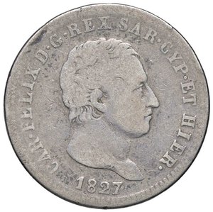 obverse: SAVOIA - Carlo Felice (1821-1831) - 2 Lire 1827 G Pag. 87; Mont. 80  AG. MB