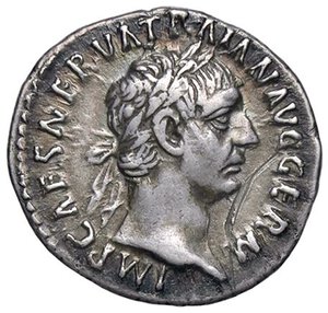 obverse: ROMANE IMPERIALI - Traiano (98-117) - Denario C. 292  (AG g. 3,23) Graffio al D/. BB