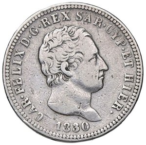 obverse: SAVOIA - Carlo Felice (1821-1831) - 2 Lire 1830 T (P) Pag. 92a; Mont. 85 R AG  Colpetti. meglio di MB