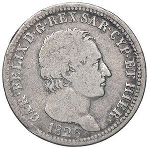 obverse: SAVOIA - Carlo Felice (1821-1831) - Lira 1826 G Pag. 99; Mont. 94  AG. MB