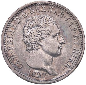 obverse: SAVOIA - Carlo Felice (1821-1831) - Lira 1827 G Pag. 101; Mont. 96  AG  Patinata. BB+