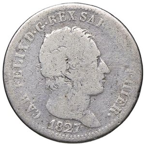 obverse: SAVOIA - Carlo Felice (1821-1831) - Lira 1827 G Pag. 101; Mont. 96  AG. qMB