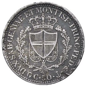 reverse: SAVOIA - Carlo Felice (1821-1831) - 50 Centesimi 1826 G Pag. 112; Mont. 112 RR AG. qBB