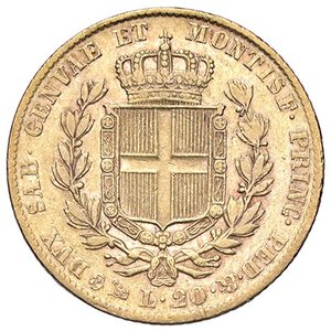 reverse: SAVOIA - Carlo Alberto (1831-1849) - 20 Lire 1834 G Pag. 179; Mont. 50  (AU g. 6,42). MB-BB