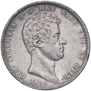 obverse: SAVOIA - Carlo Alberto (1831-1849) - 5 Lire 1833 G Pag. 233; Mont. 109  AG  Colpetto. bel BB