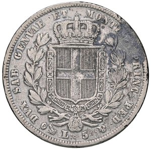 reverse: SAVOIA - Carlo Alberto (1831-1849) - 5 Lire 1833 G Pag. 233; Mont. 109  AG. MB