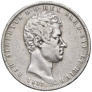 obverse: SAVOIA - Carlo Alberto (1831-1849) - 5 Lire 1837 G Pag. 241; Mont. 117  AG  Lucidata. qBB