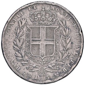 reverse: SAVOIA - Carlo Alberto (1831-1849) - 5 Lire 1838 G Pag. 243; Mont. 119  AG  Colpi. meglio di MB