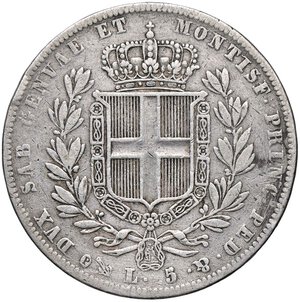 reverse: SAVOIA - Carlo Alberto (1831-1849) - 5 Lire 1838 G Pag. 243; Mont. 119  AG  Colpetto e pulita. meglio di MB